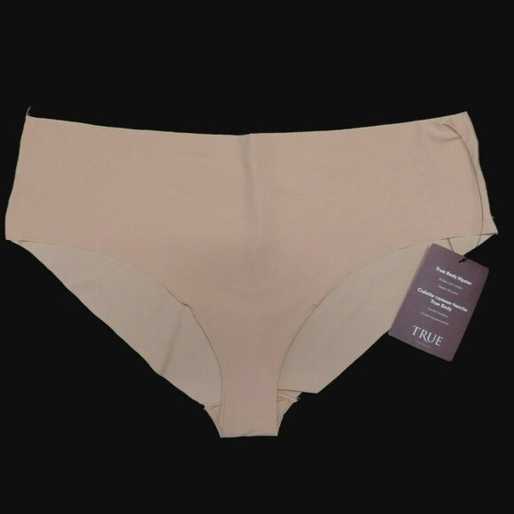 True Women Plus Size 2X Body Hipster Laser Cut Panty Solid Beige Underwear NEW - Picture 1 of 5